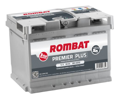 Baterie auto ROMBAT PREMIER PLUS 60Ah 580A 12 V