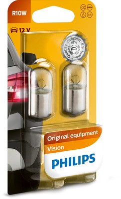 Set 2 becuri R10W 10W 12V AUXILIARE  (blister) VISION PHILIPS