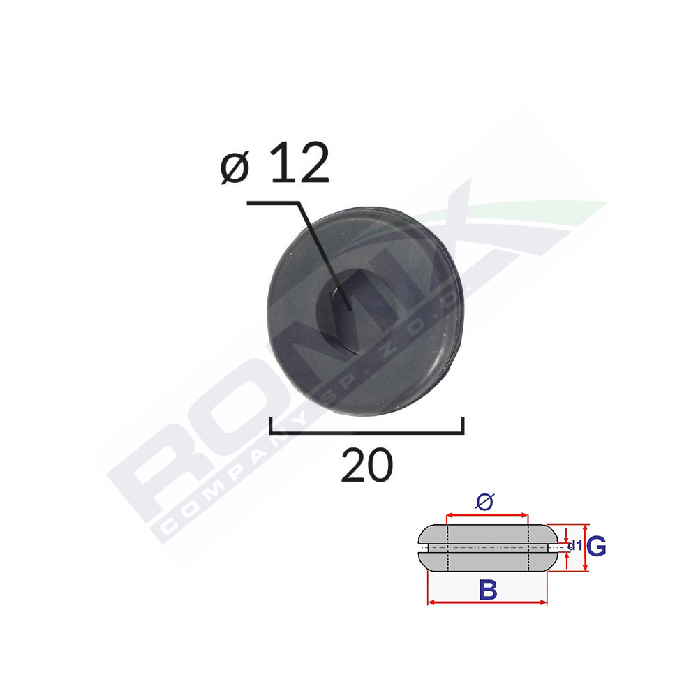 Capac Cauciuc Inchis Universal Diametru Int 12 mm - Ext 20 mm (set 5 bucati)