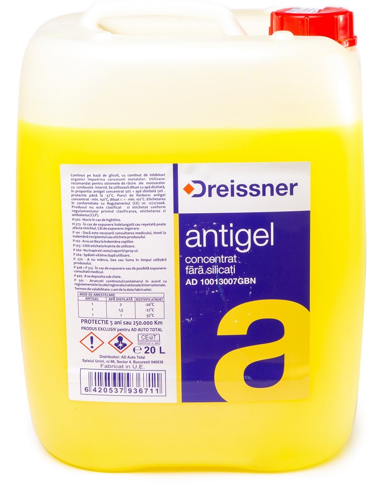 Antigel concentrat DREISSNER G12 Plus, Galben - 20L